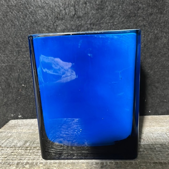 Teleflora Accents Vintage Teleflora Gift Cobalt Blue Square Vase